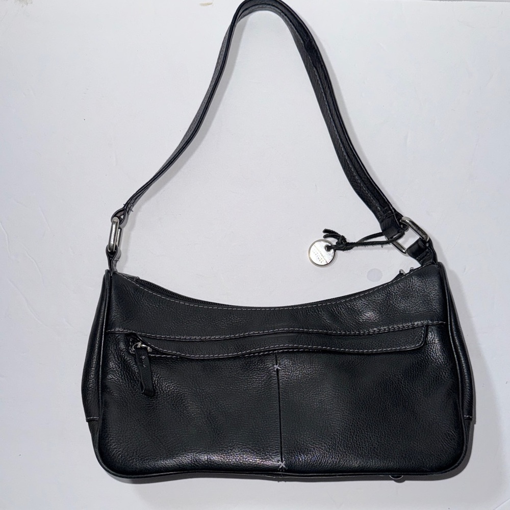 Charter Club Black Soft Leather Shoulder Bag